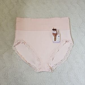 NWT Joyspun Women's Shape & Smooth Lace Trim Brief Size XXXL Pink Light Support